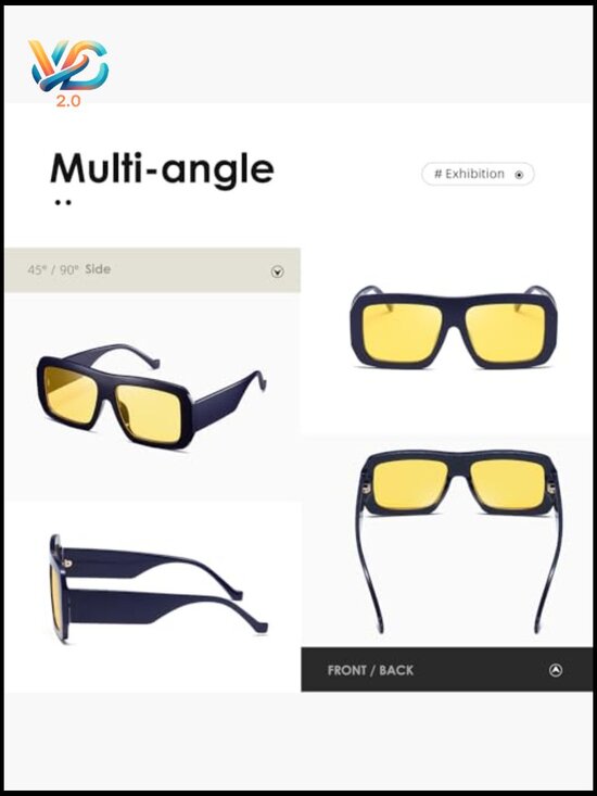 Retro Oversized Square Sunglasses UV400 Protection Trendy Unisex main image 7